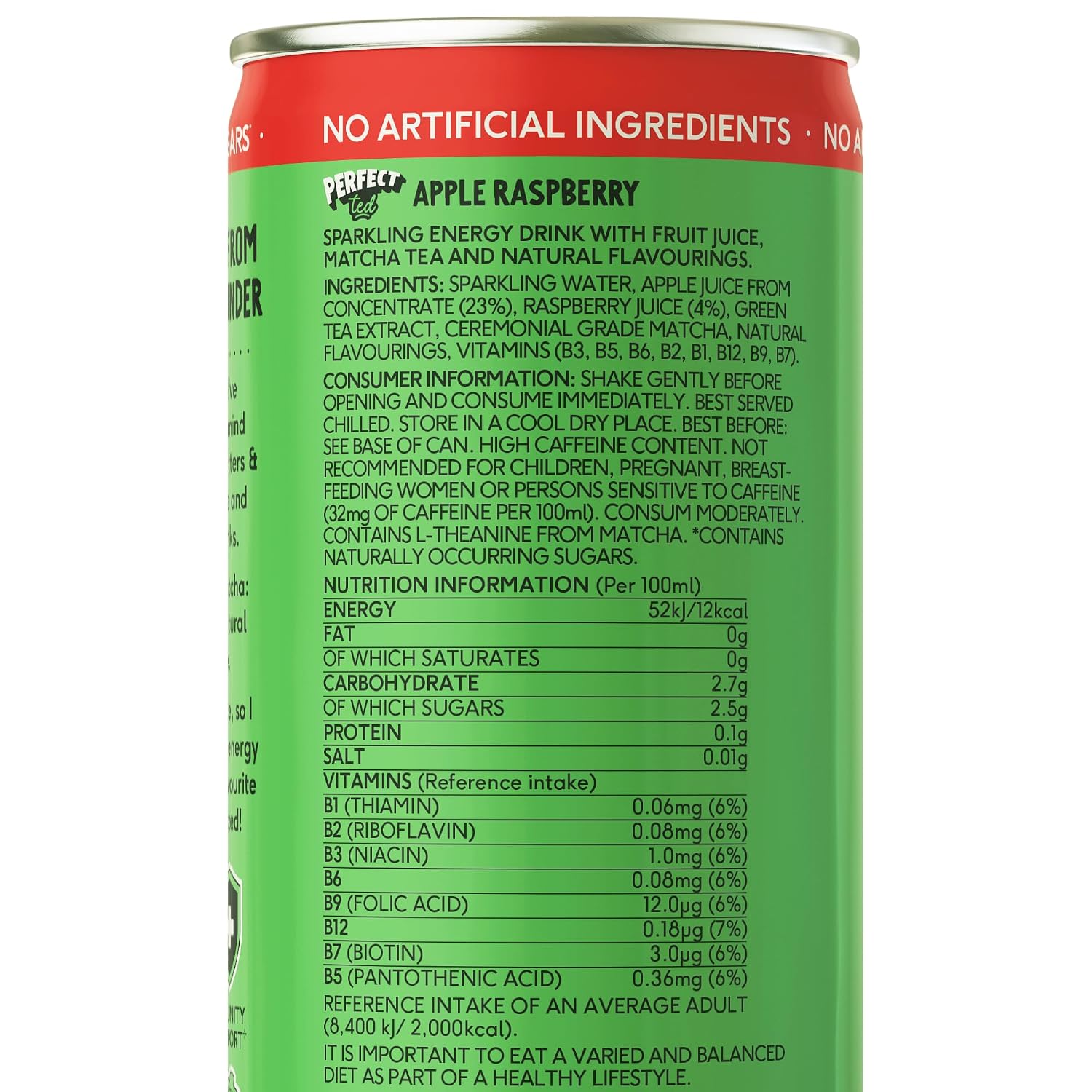PerfectTed Energy Drink Apfel Himbeere 12 x verschiedene Sorten