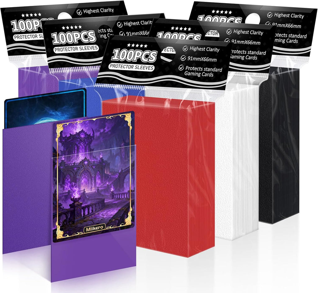 Mlikero Kartenhuellen 66×91 mm 500 Stueck 5 Farben Sleeves fuer Sammelkarten
