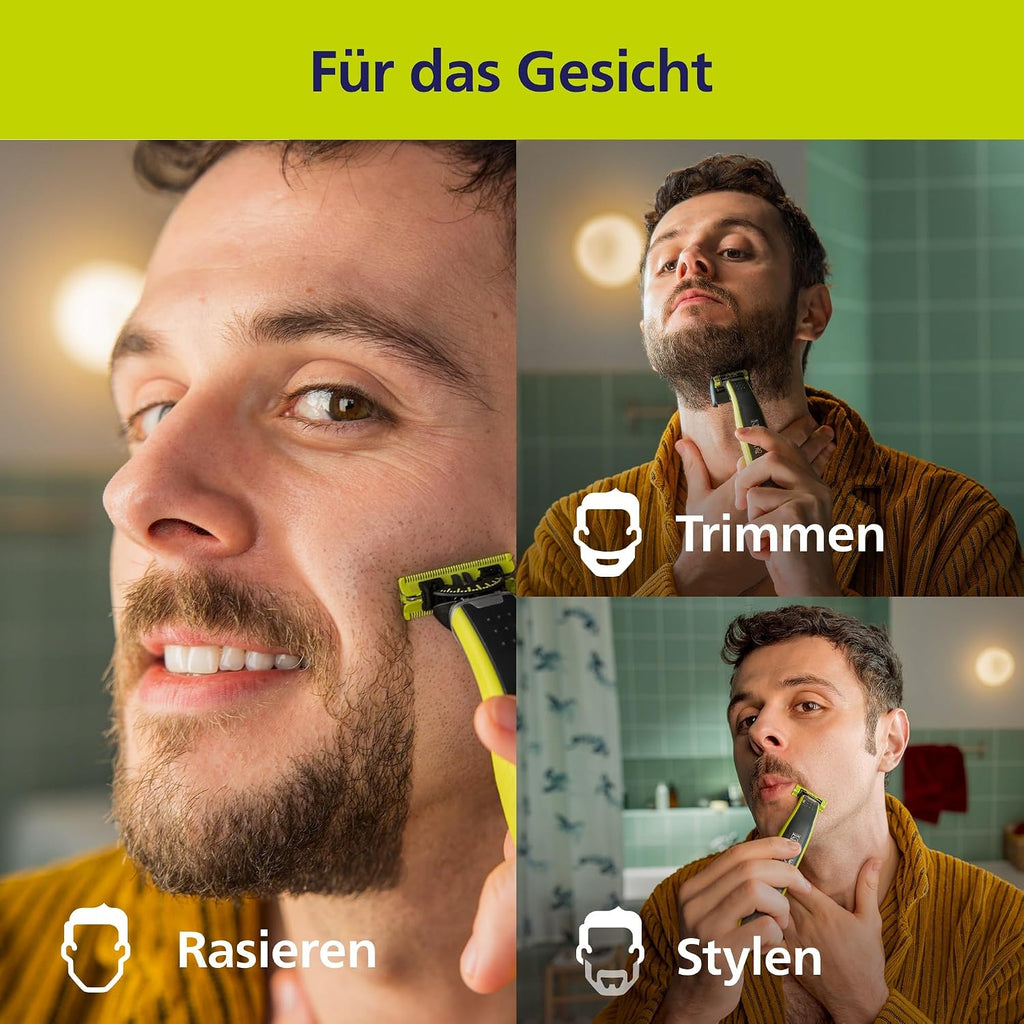 Philips OneBlade 360 QP2834 Gesicht und Koerper Rasierer Trimmer nass/trocken