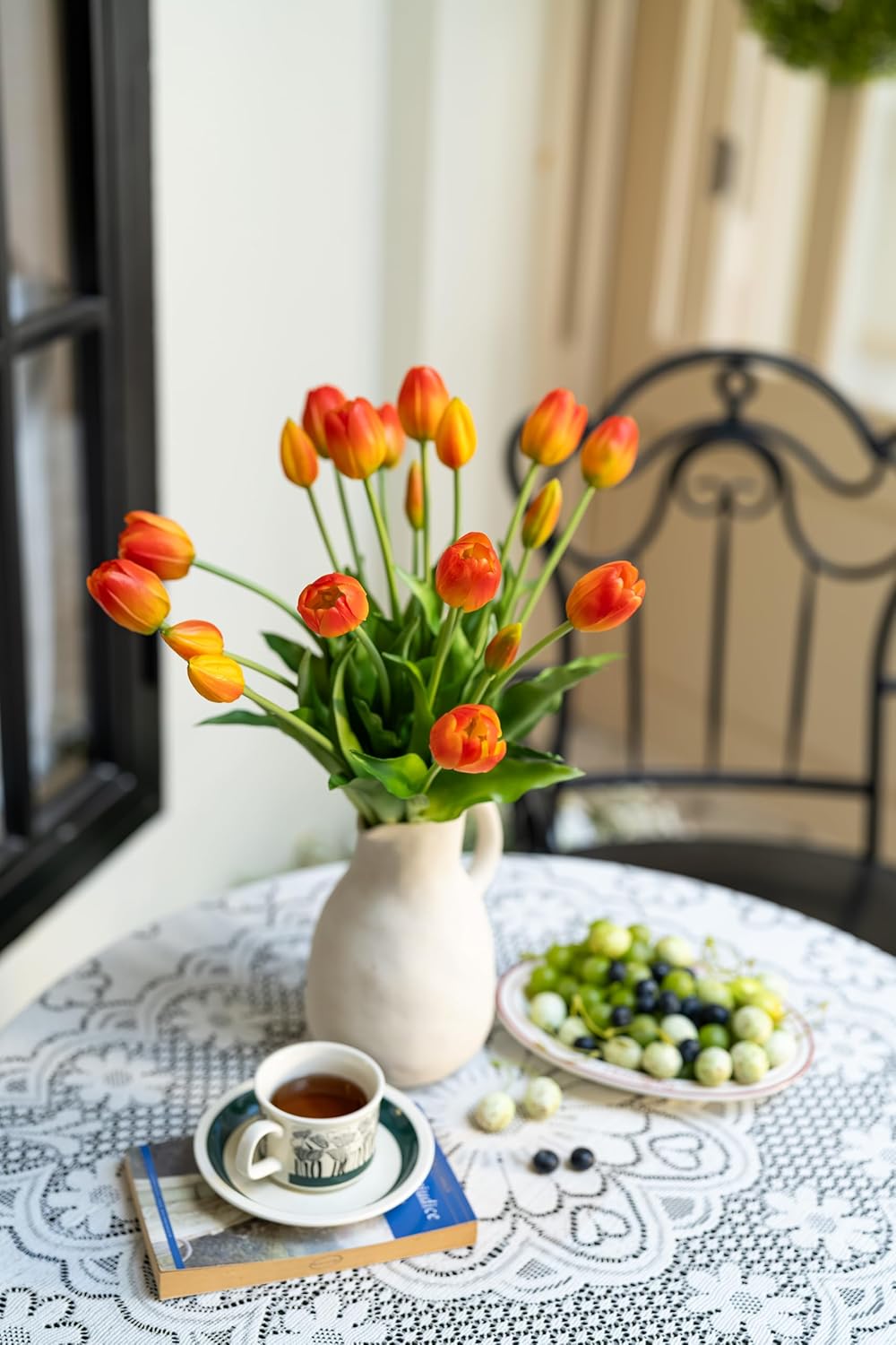 Kuenstliche Tulpen Real Touch 20 Stueck Strauss Kunstblumen Deko
