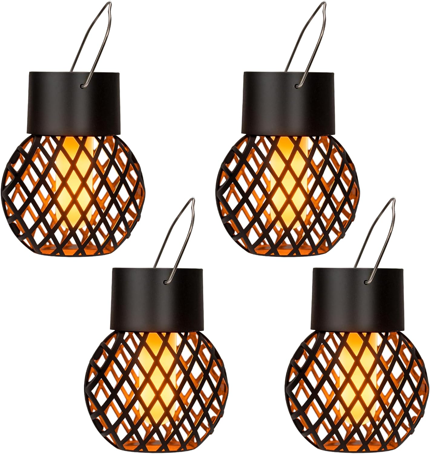 GIGALUMI Solar Haengeleuchte flackernde Flamme 8er Set wasserdicht fuer Aussen