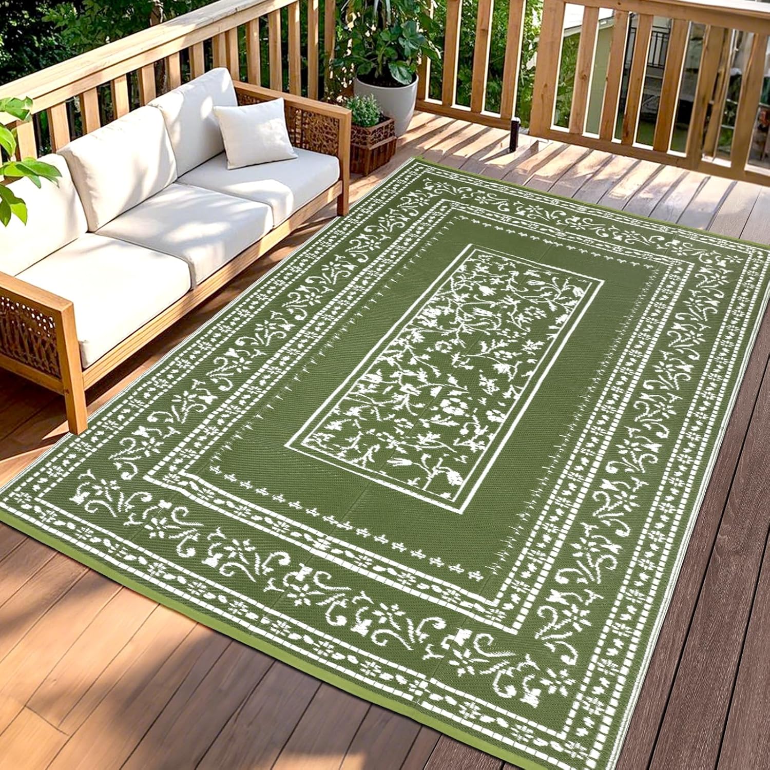 Outdoor Teppich blau 150 x 245 cm wetterfest wasserdicht UV-bestaendig 180cm-275c
