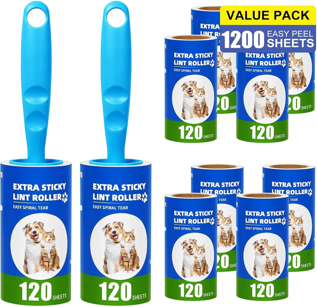 Fusselroller 10 Rollen à 120 Blatt extra stark mit 2 Griffen fuer Kleidung Sofa H