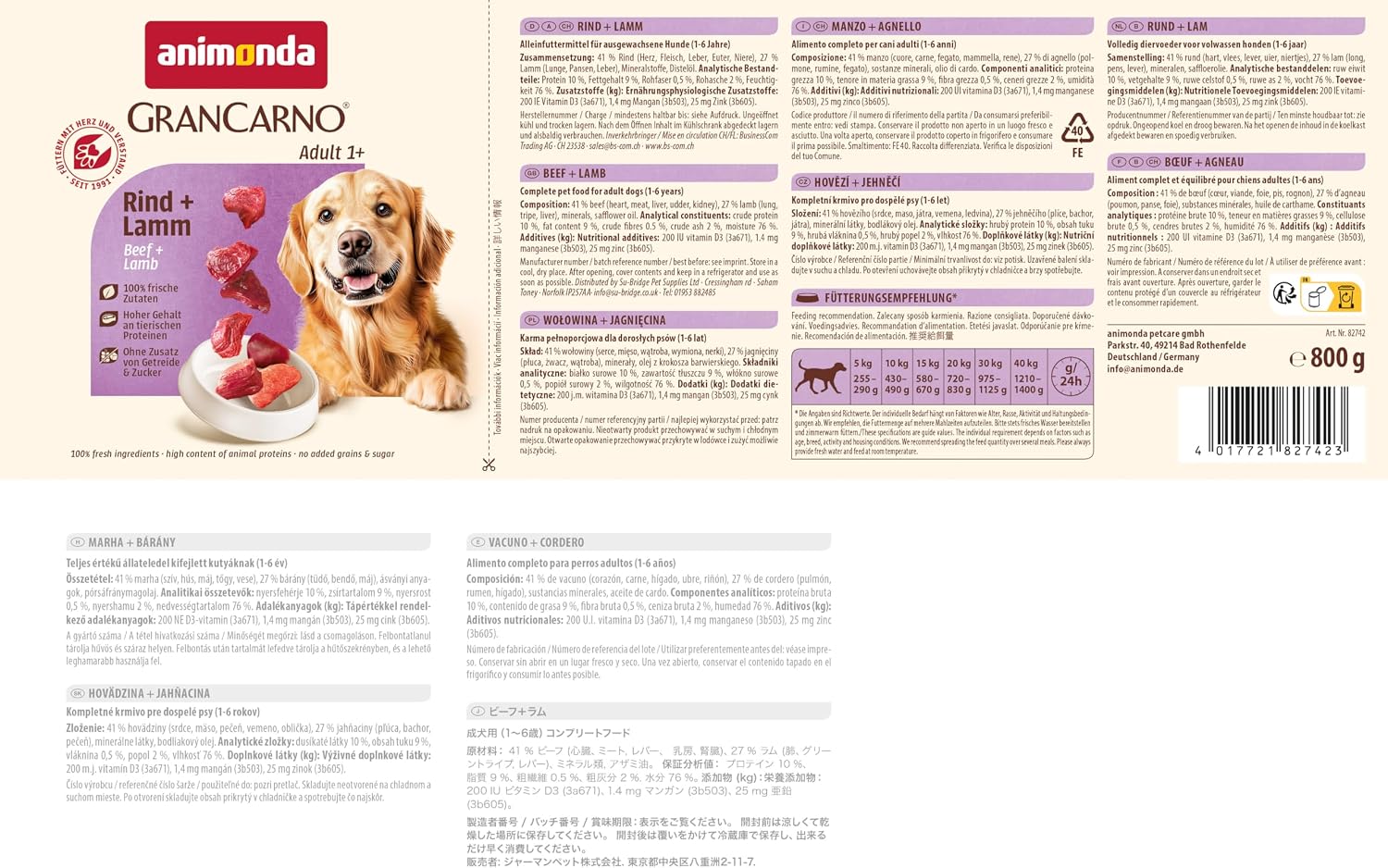 Animonda GranCarno Hundenassfutter Rind Lamm getreidefrei verschiedene