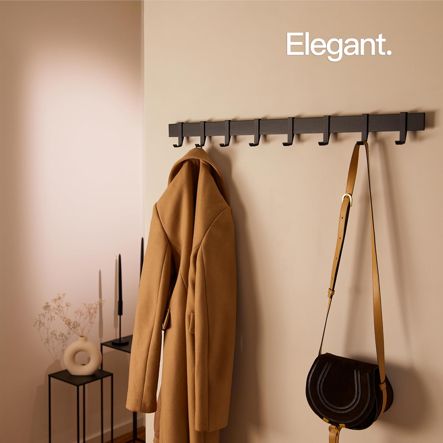 Designfabrik Garderobe Metall weiss 58cm-80cm bewegliche Haken Wand