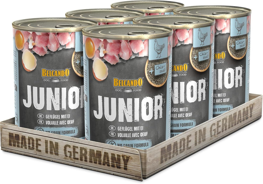Belcando Junior Nassfutter Gefluegel mit Ei 6x400g Hundefutter