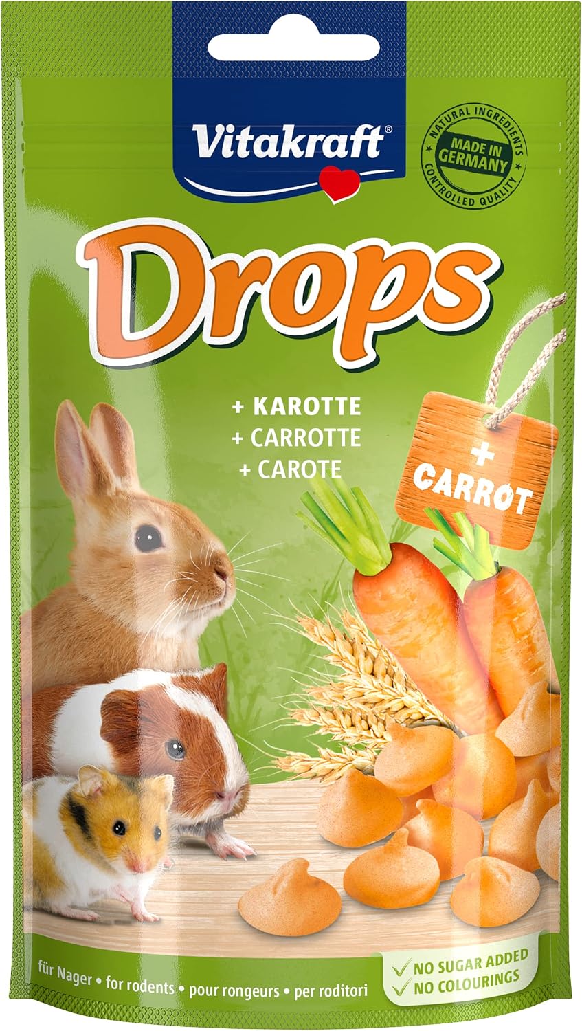 Vitakraft Drops Karotte fuer Hasen und Hamster Leckerli ohne Zucker