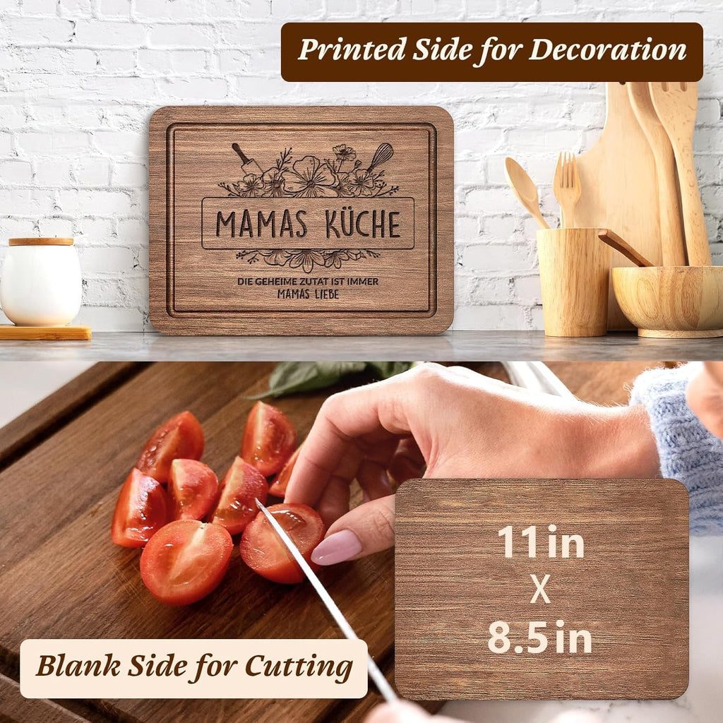 Schneidebrett Walnuss mit Saftrille Muttertagsgeschenk fuer Mama
