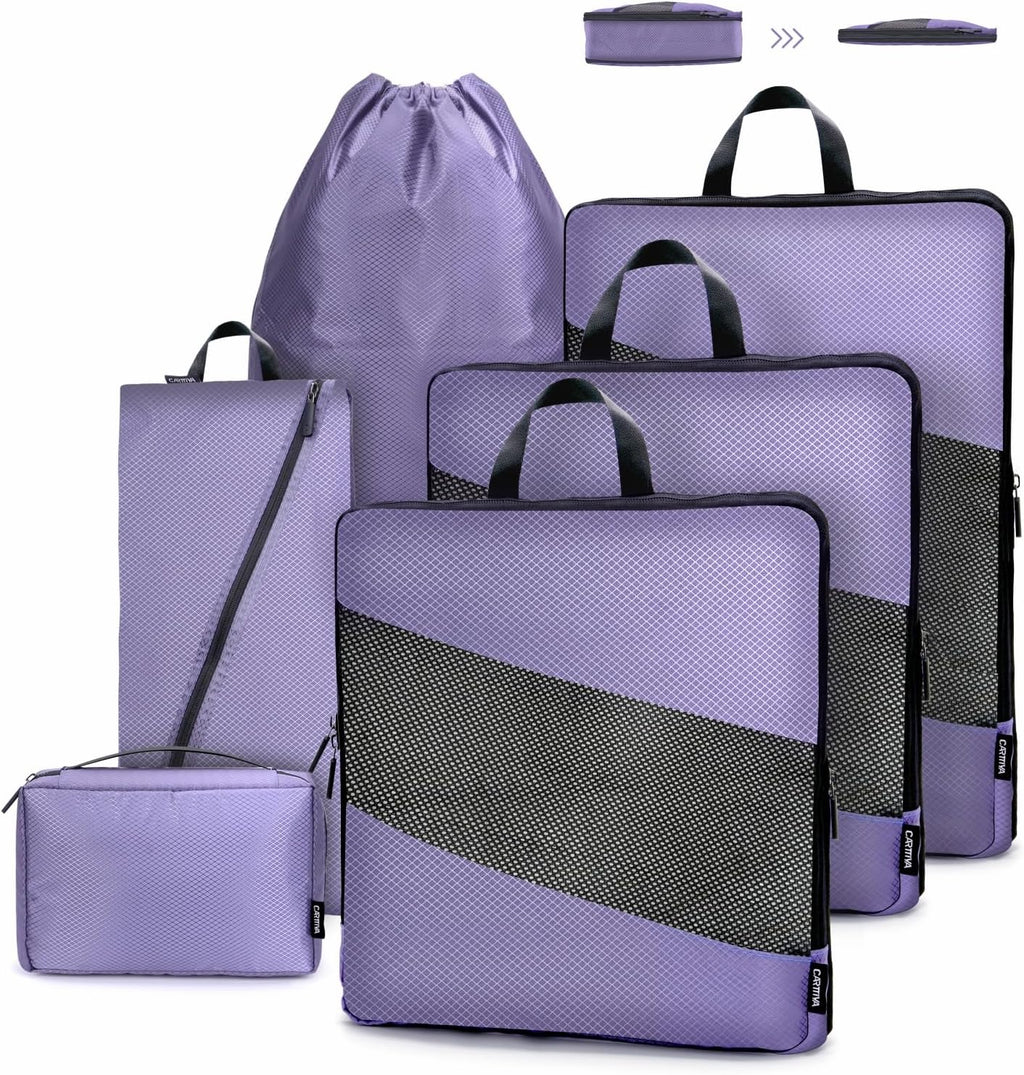 6er Kompressions Packing Cubes Koffer Reise Organizer Set