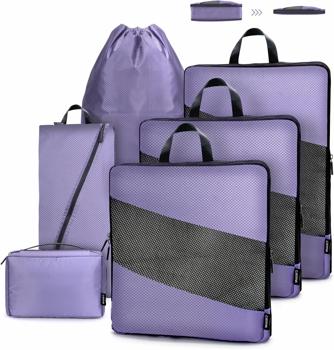 6er Kompressions Packing Cubes Koffer Reise Organizer Set