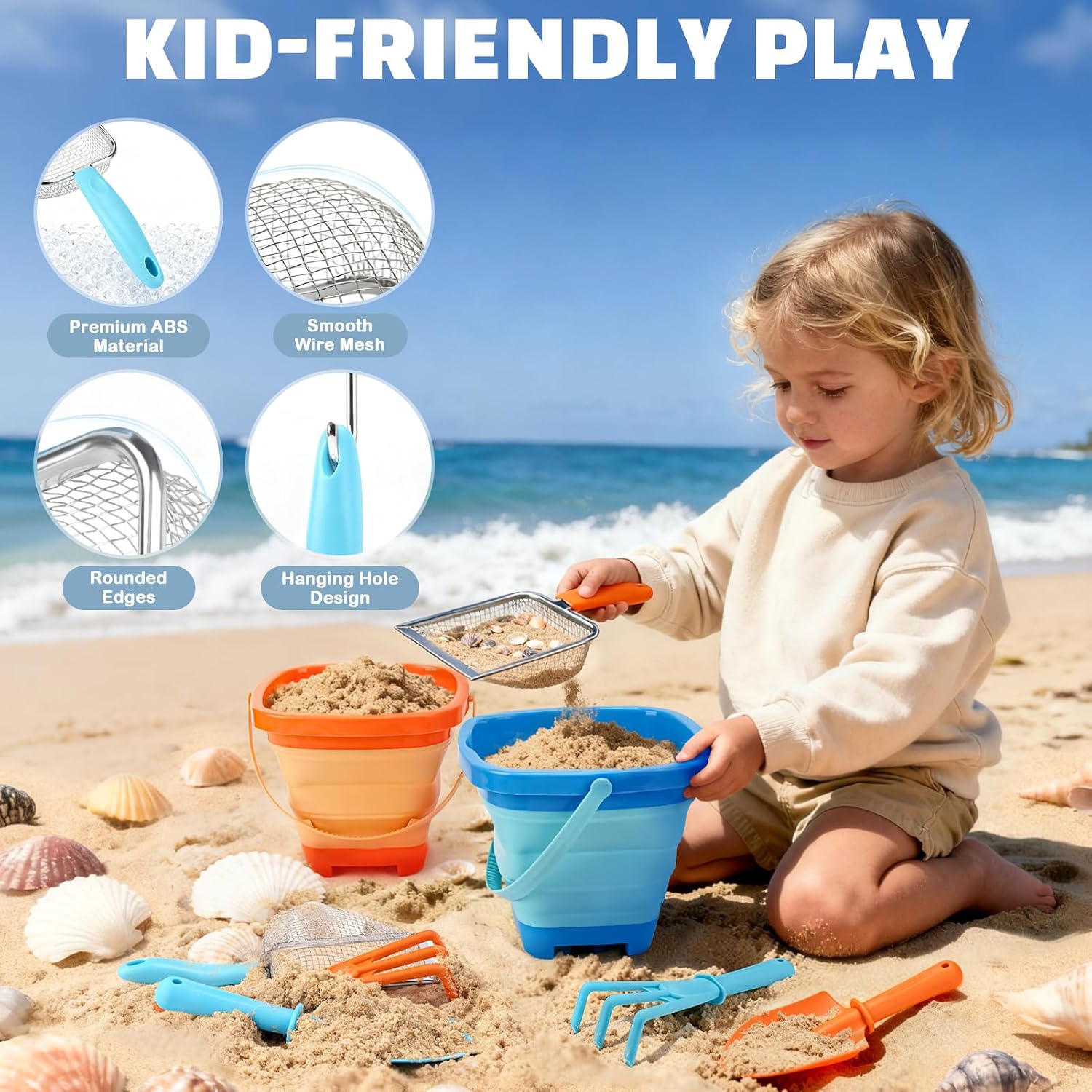 Sandspielzeug Set Kinder Strandspielzeug mit Eimer und Schaufel