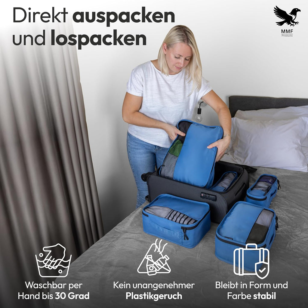 5er Koffer Organizer Set Packing Cubes Reisebeutel Beige