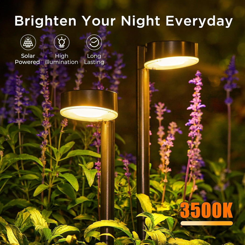 BUCASA Solarleuchten aussen 8er Set, 12 LED, wasserdicht, Weg Garten Terrasse