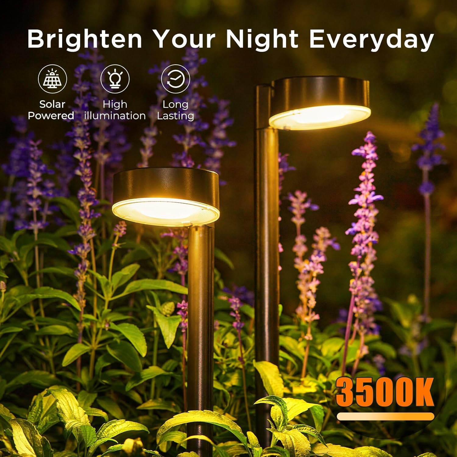 BUCASA Solarleuchten aussen 8er Set, 12 LED, wasserdicht, Weg Garten Terrasse