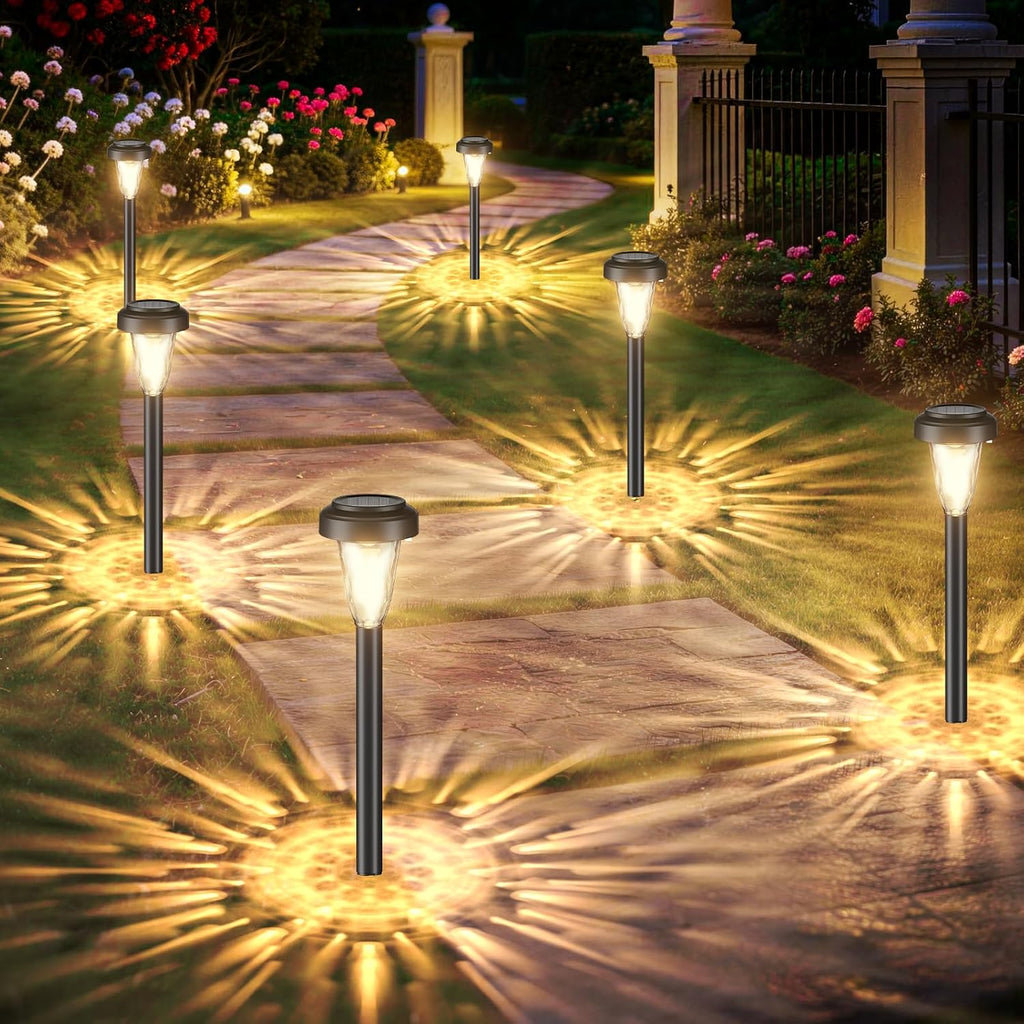 FIFlying Solar-Gartenlampen 6er Set Warmweiss 3000K IP65 LED Aussen 6cm