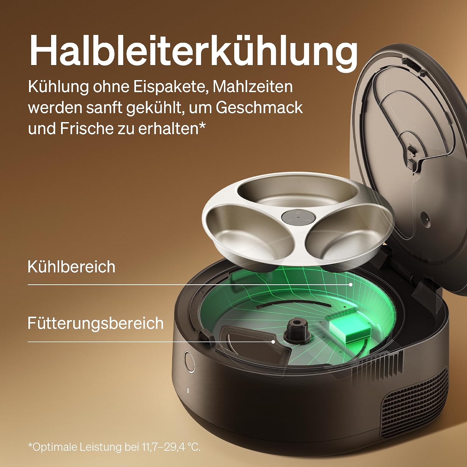 PETLIBRO Nassfutterautomat fuer Katzen mit Edelstahlnapf Kuehlung und WLAN App