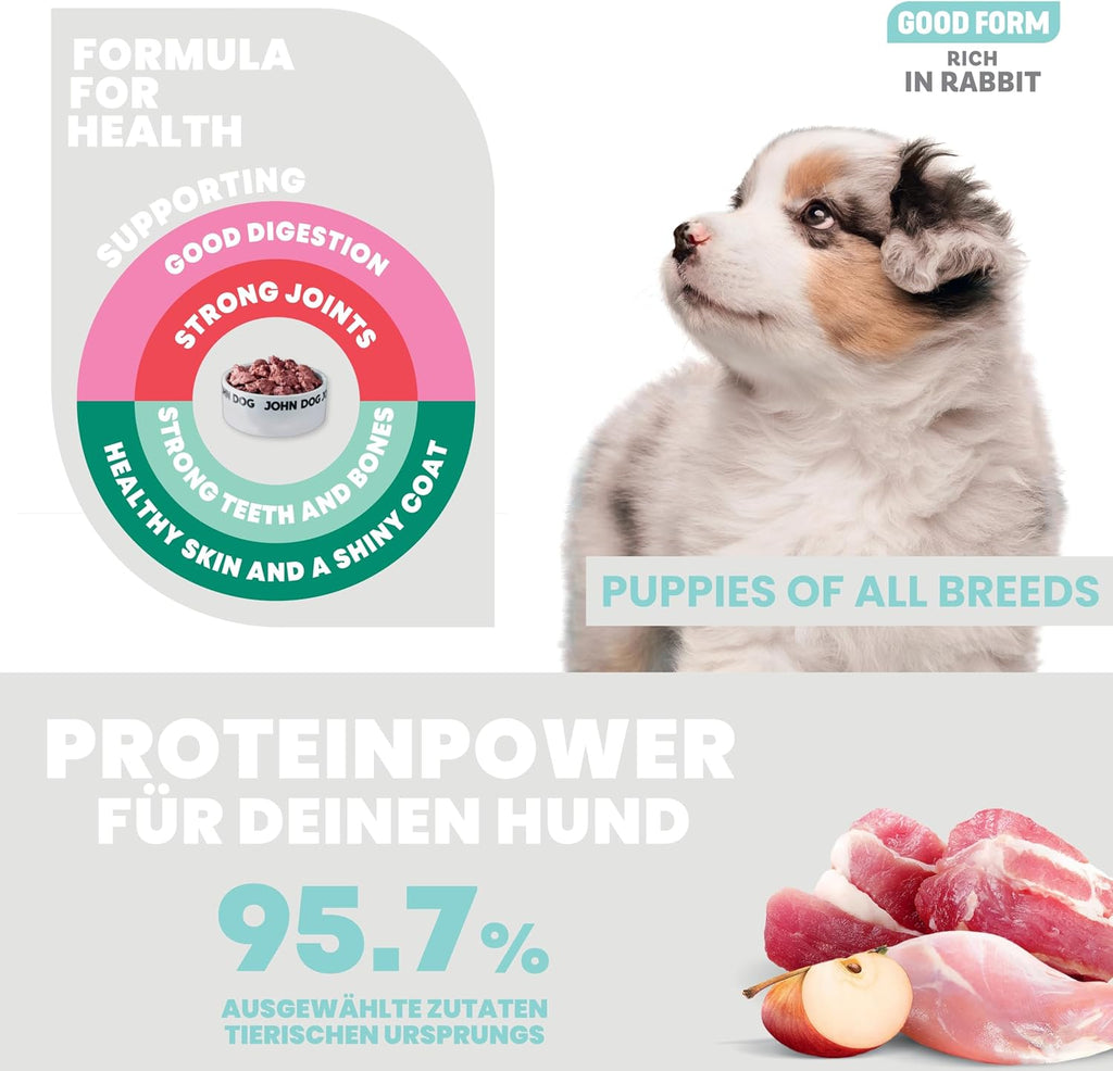 Hundefutter nass Kaninchen getreidefrei 95,7% Fleisch 12x400g verschie