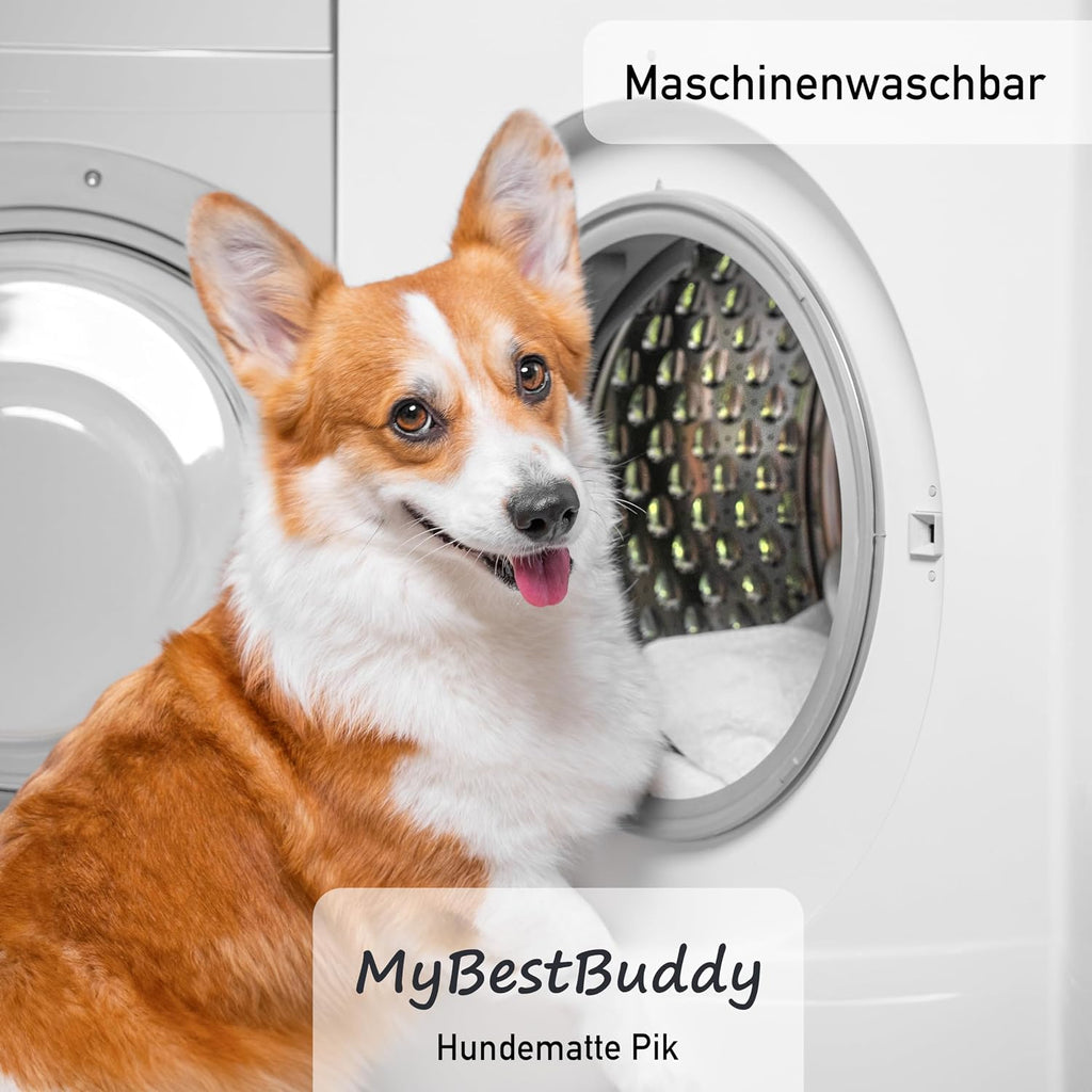 Hundekissen 70x50 cm M grau, allergikerfreundlich, rutschfest, 40°C waschbar