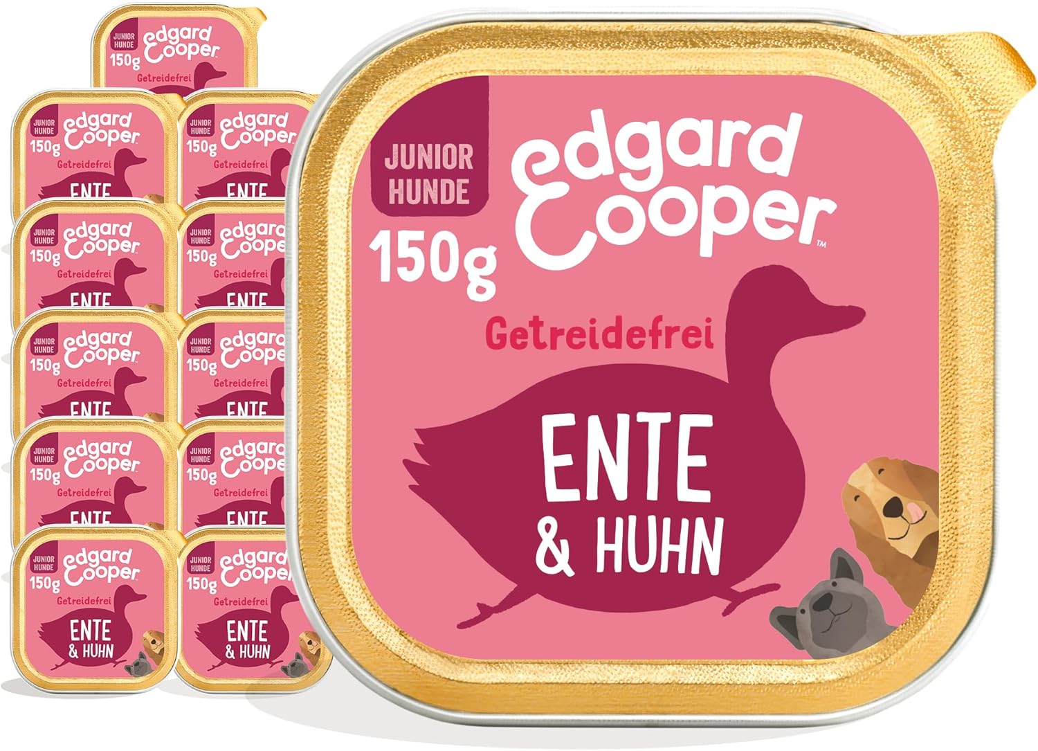 Edgard & Cooper Nassfutter Welpe Ente & Huhn 11x150g getreidefrei