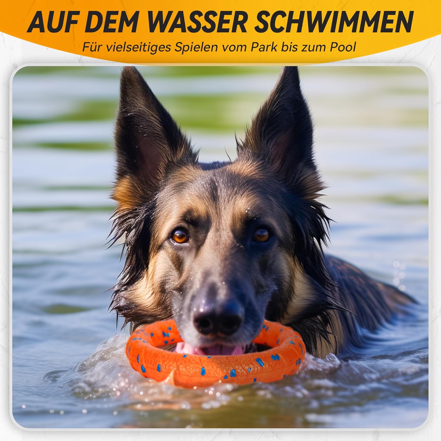 Kauring Hundespielzeug Schwimmender Wurf- und Trainingsring fuer Hunde
