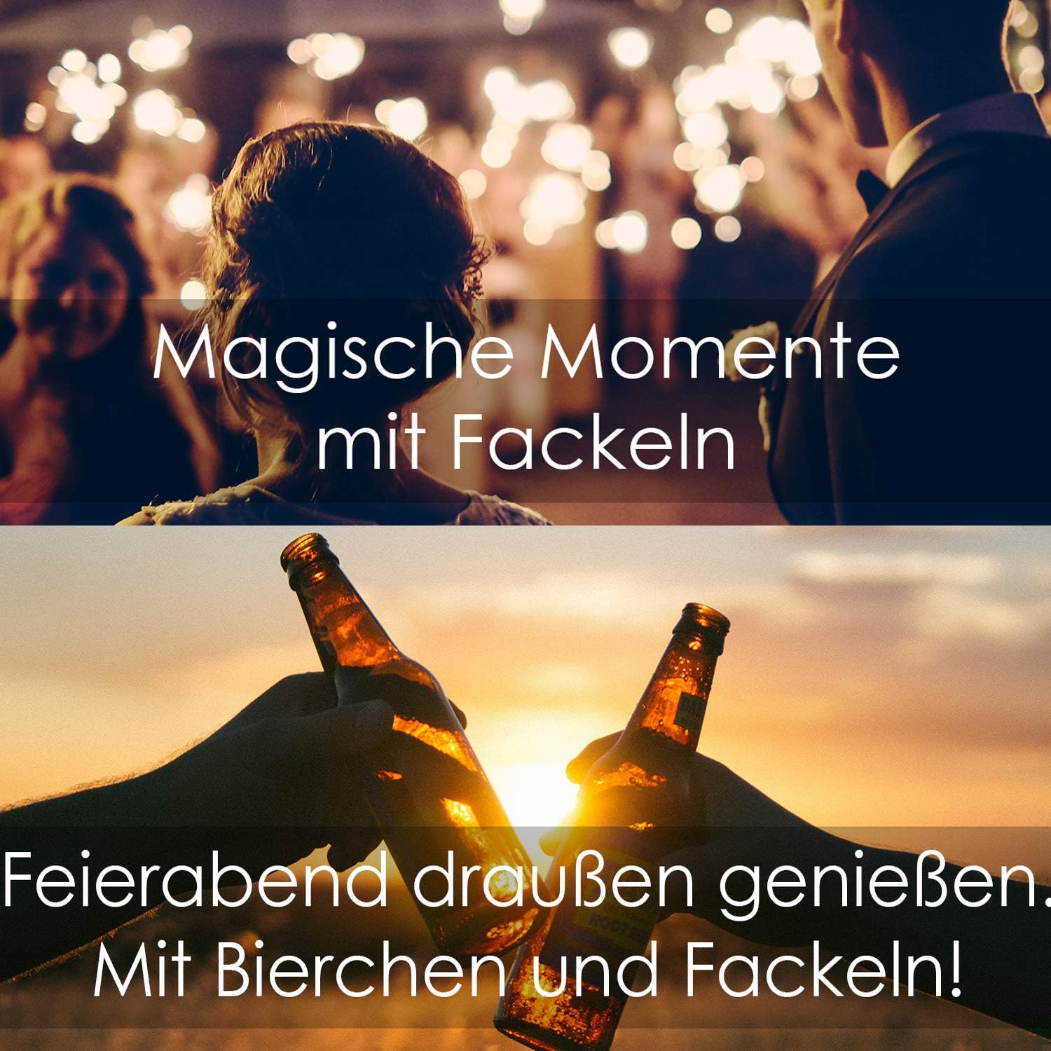 11er Set Wachsfackeln 45 min Brenndauer pro Stueck mit langem Griff fuer Nachtwand