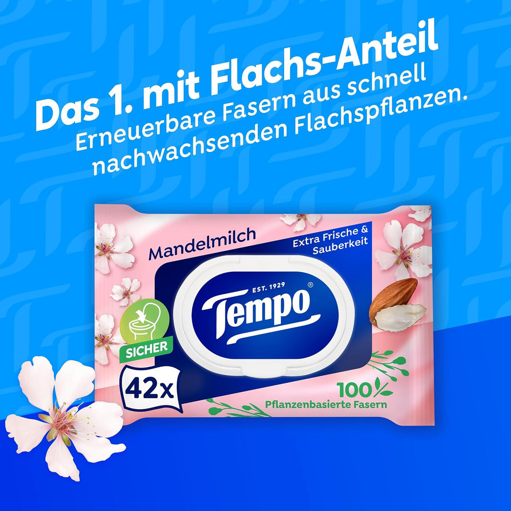 Feuchtes Toilettenpapier Mandelmilch Panthenol 16er Pack (8x2x42)