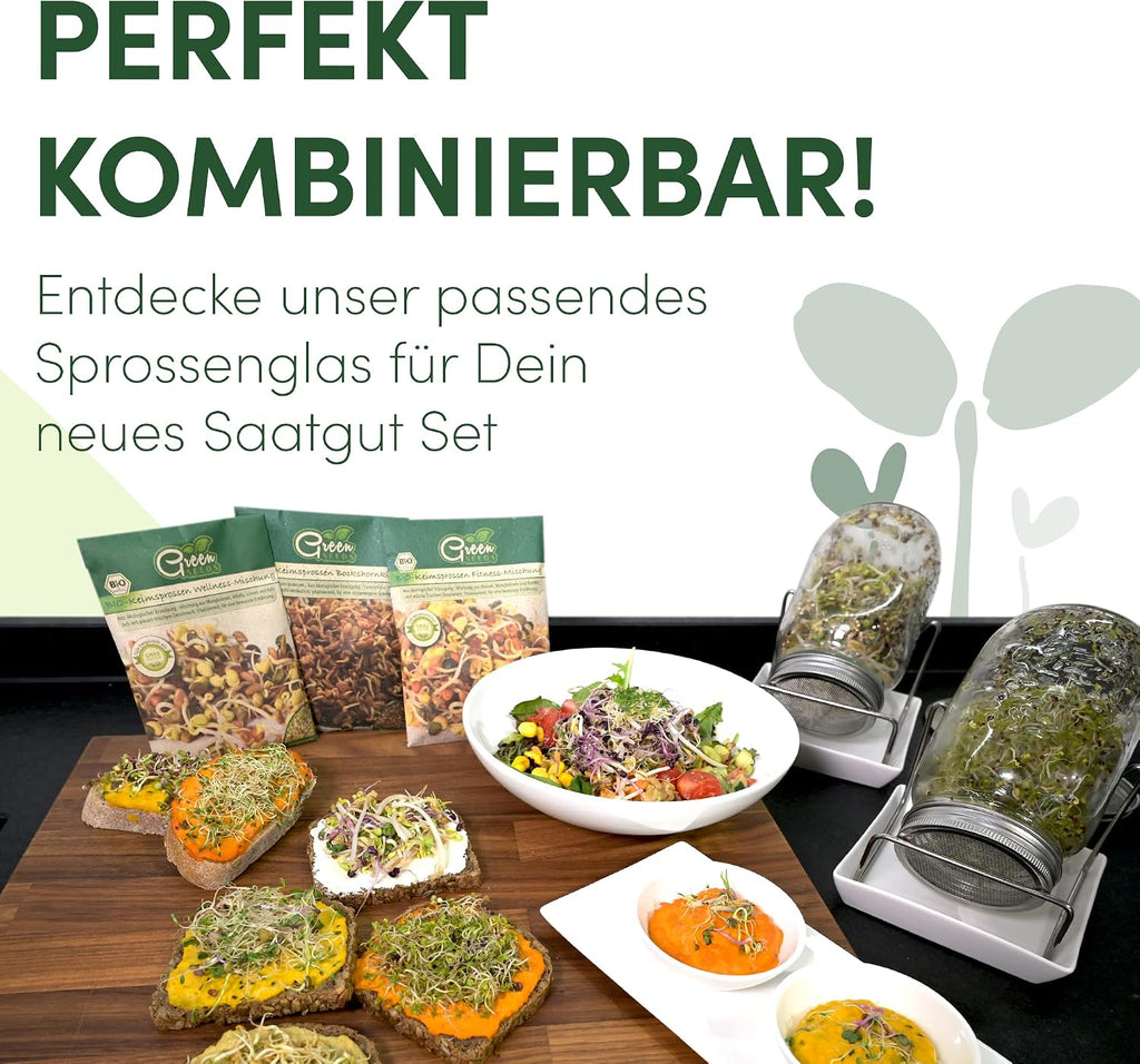 Bio Sprossensamen Set Microgreens Keimsamen Starterset Anzucht