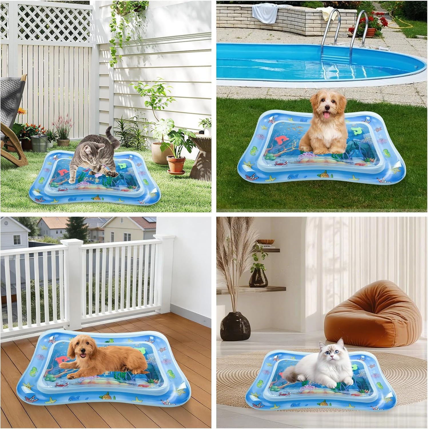 Aufblasbare Wasserspielmatte fuer Katzen und Hunde aus PVC als interaktives Spielzeug
