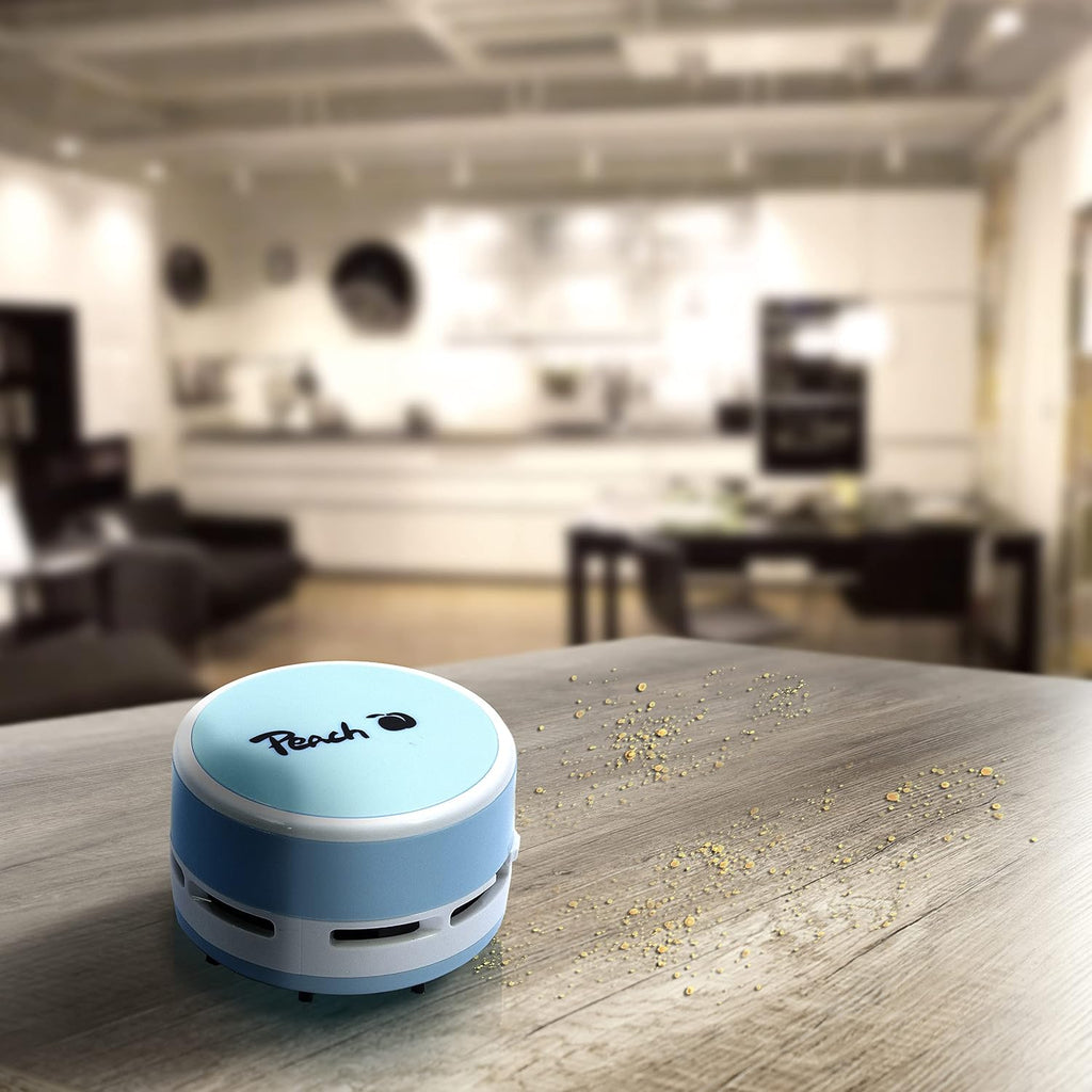 Peach PA105 Mini Staubsauger schwarz batteriebetrieben 2x AA hohe Saugkraft