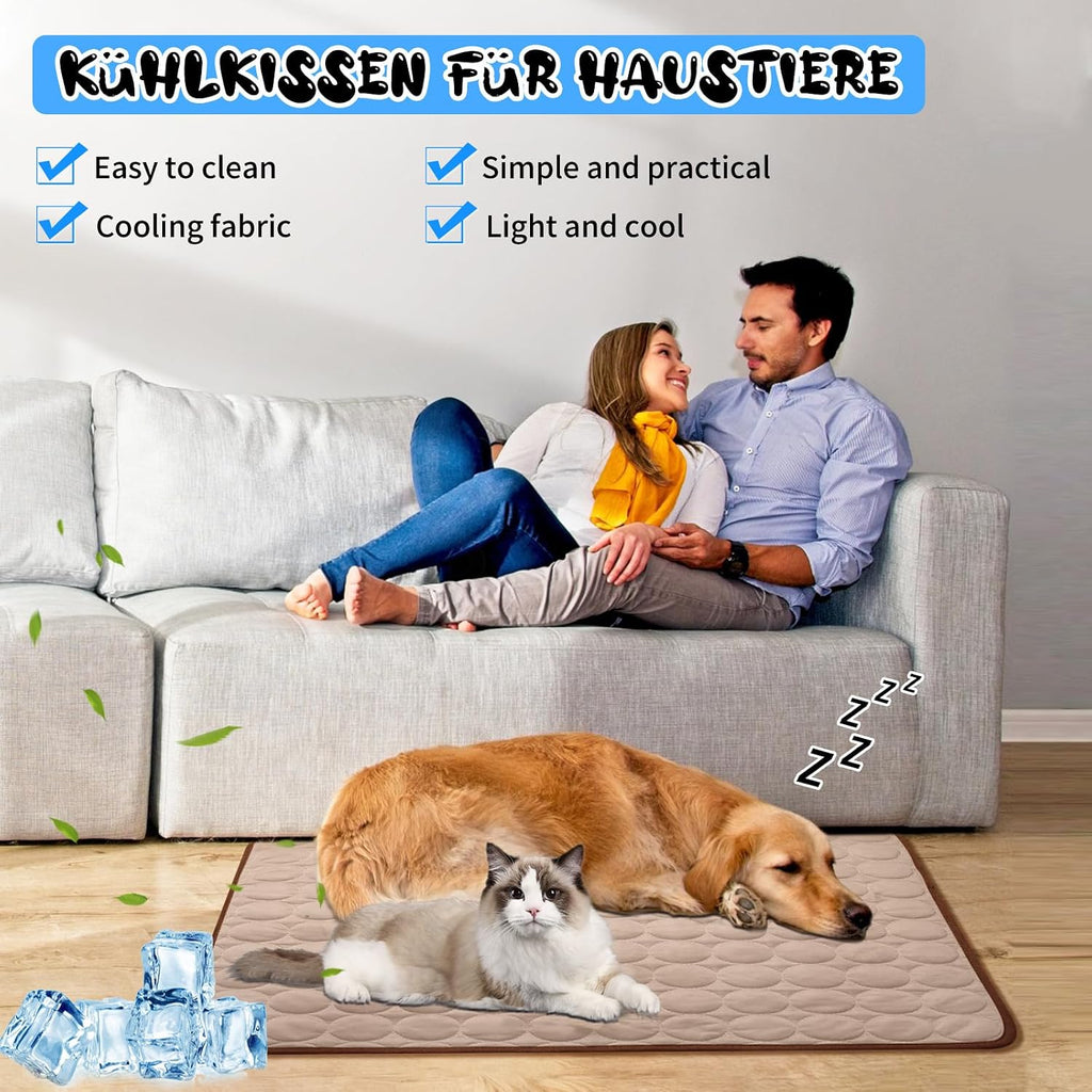 Kuehlmatte Hunde 70×55 cm blau - kuehlende Hundedecke abwischbar robust