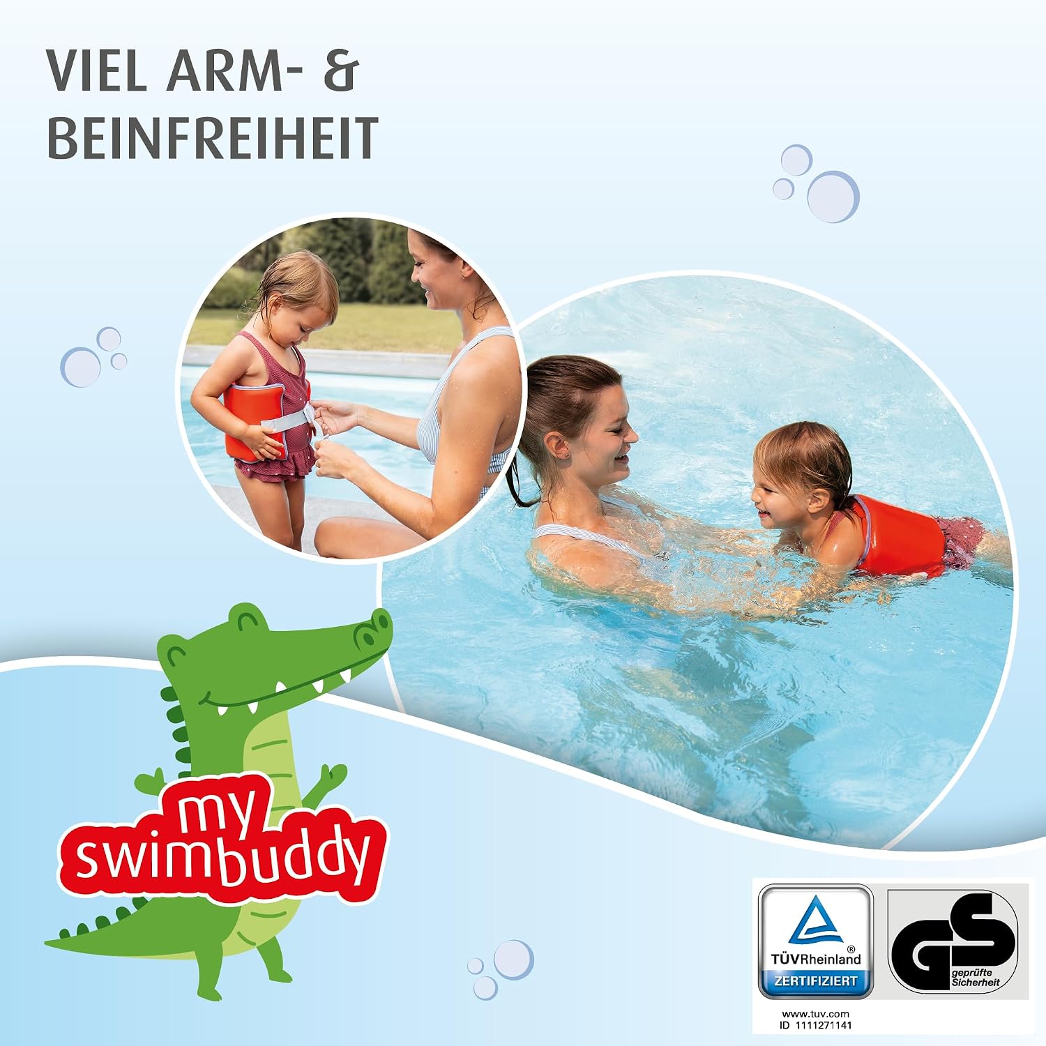 reer MySwimBuddy Schwimmguertel fuer Kinder 15-30 kg verstellbar Schwimmhilfe