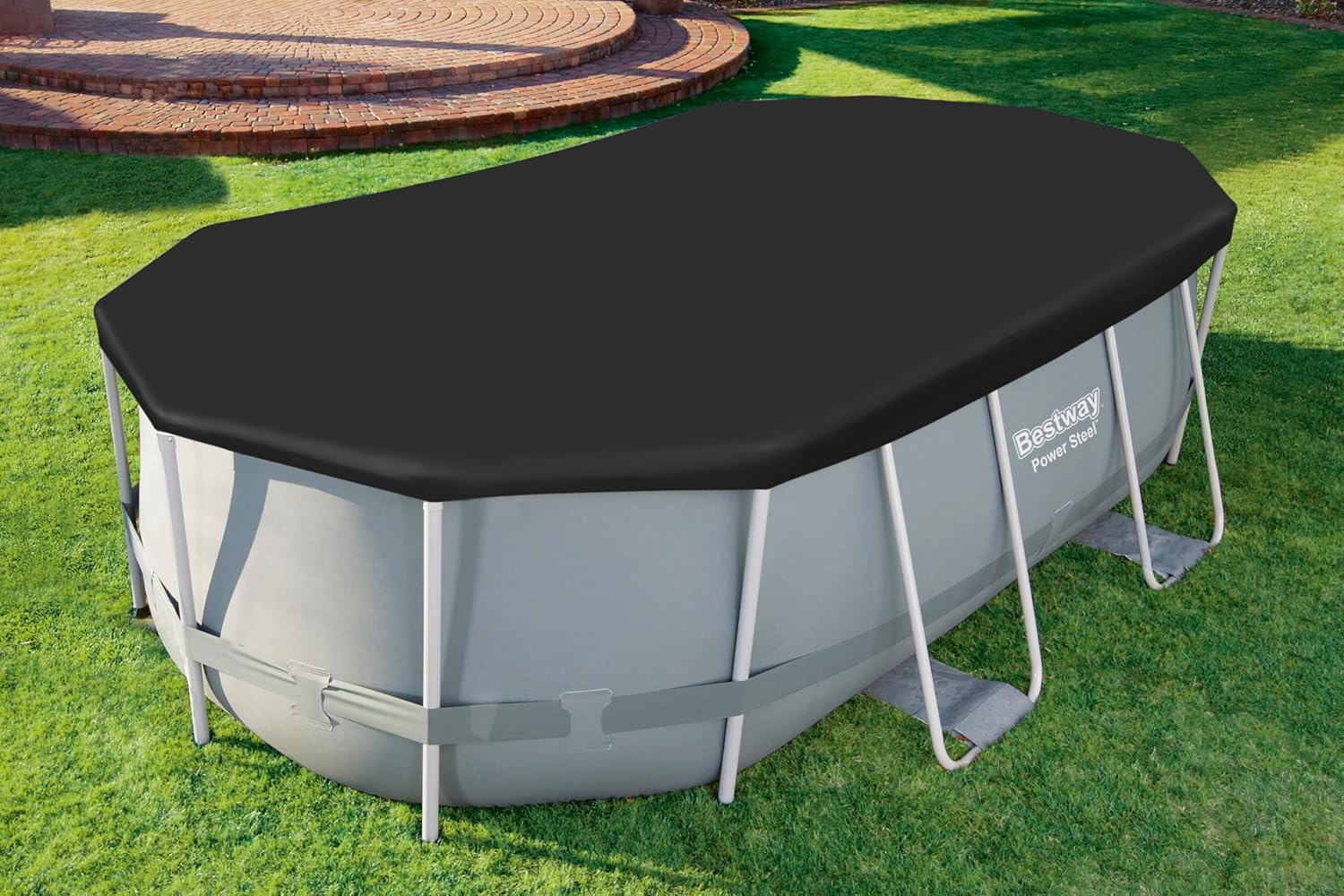 Bestway Abdeckplane PVC Oval 427 x 250 cm schwarz