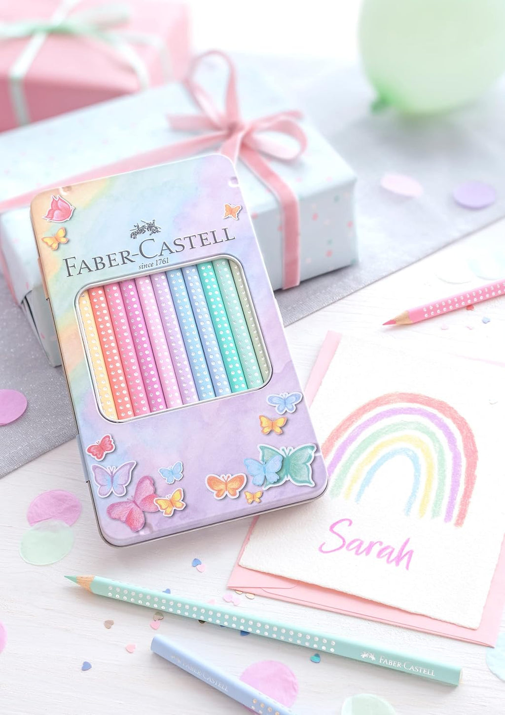Sparkle Pastell Buntstifte 12er im Metalletui, dreikantig, bruchsicher