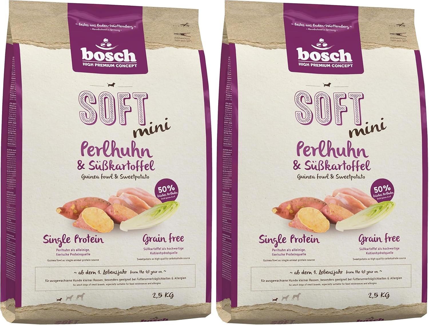 bosch HPC SOFT Perlhuhn Süßkartoffel Hundefutter kleinrassen