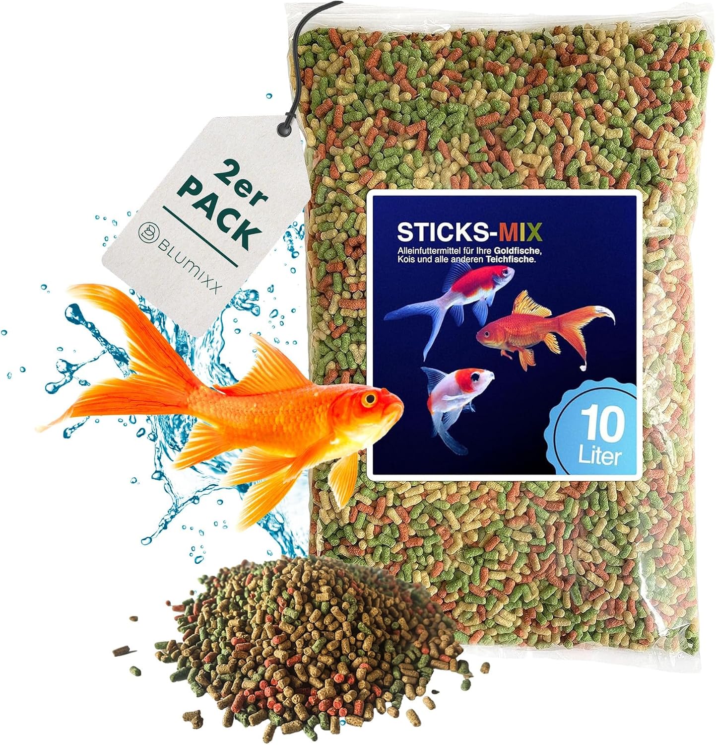 Teichfutter Sticks Mix Tricolore - Koifutter Goldfischfutter mit Vitaminen