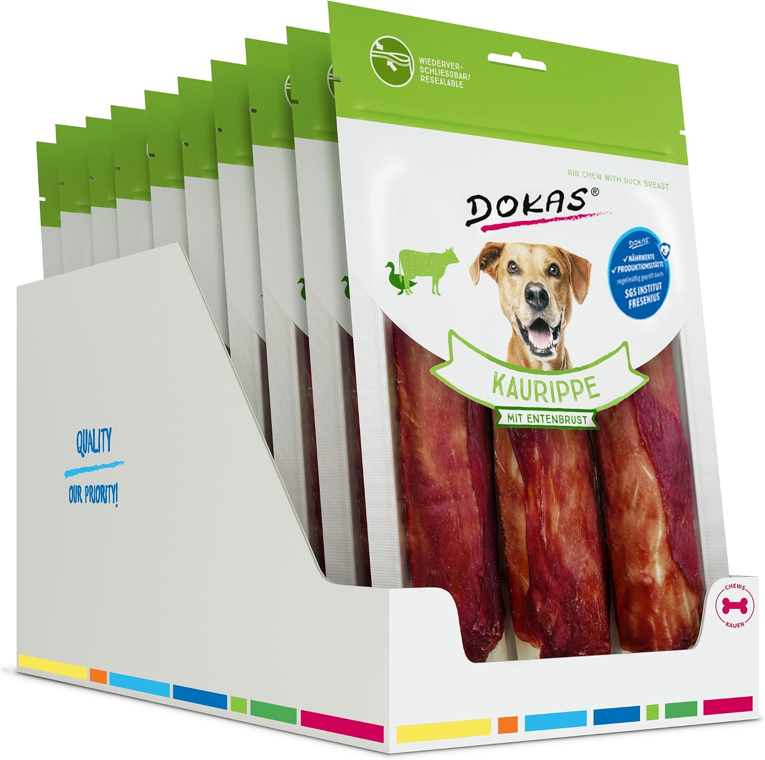 DOKAS Kausnack für große Hunde getreidefrei 10 x 210 g