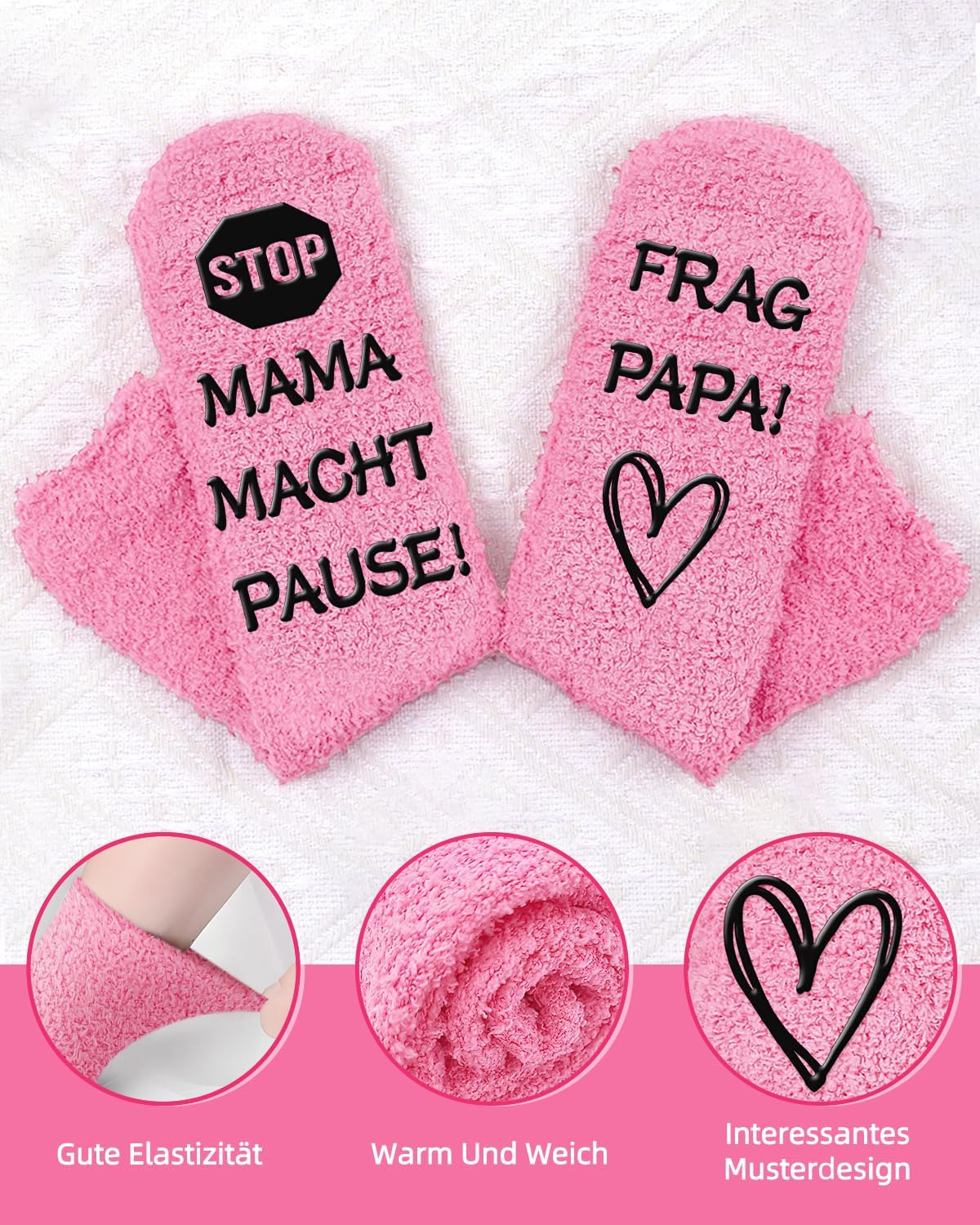 Socken Damen 38-41 rutschfest Baumwolle lustige Motive Geschenk fuer Mama