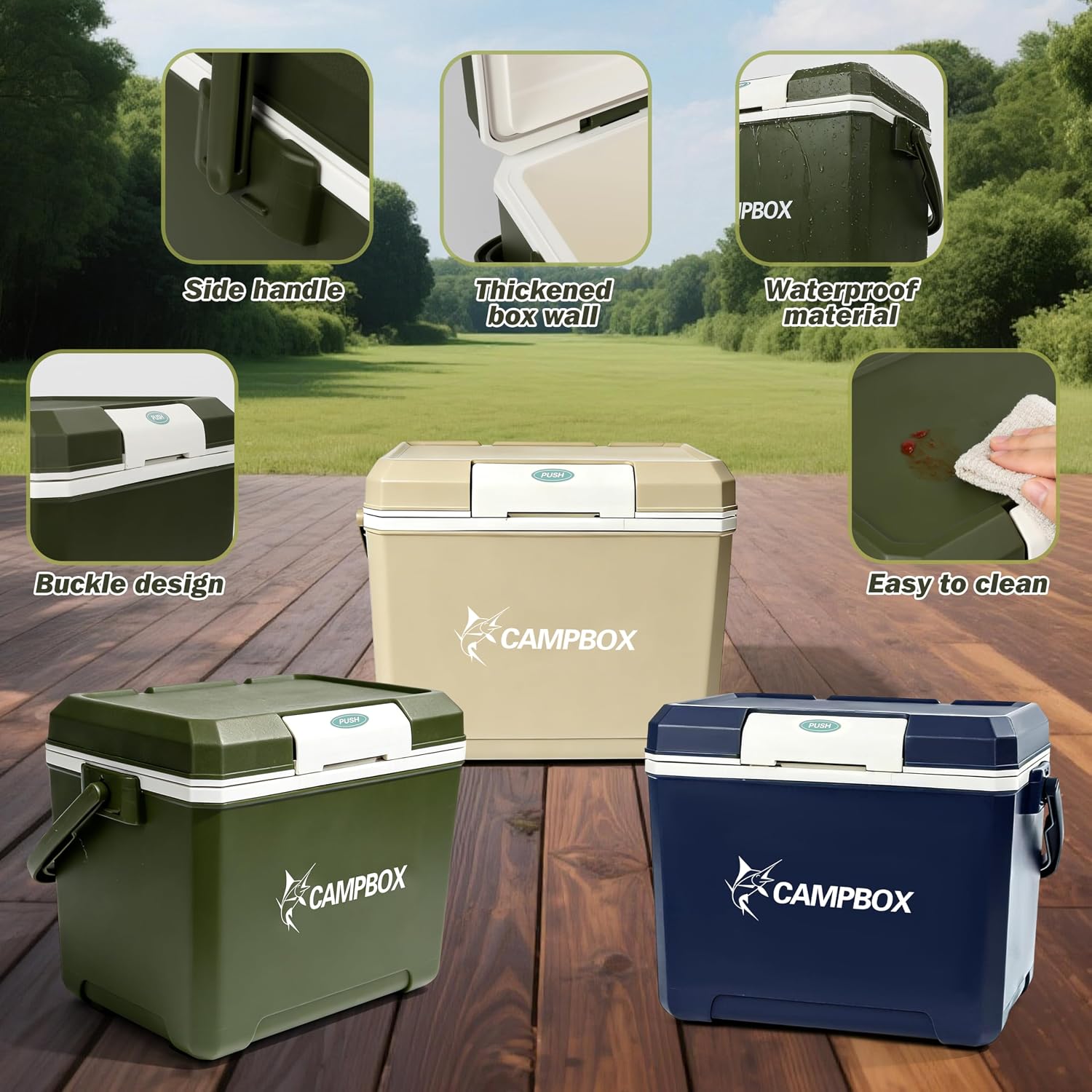 JONRRYIN Kuehlbox - passive Thermobox mit 2 Kuehlakkus, bis 12 Std.
