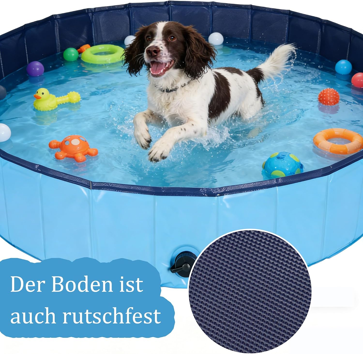Faltbarer Hundepool 160x30 cm Hundebadewanne Planschbecken Baellebad