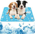 Kühlmatte Hund 100x70 cm Blau mit Schneeflocken und Pfotenmuster