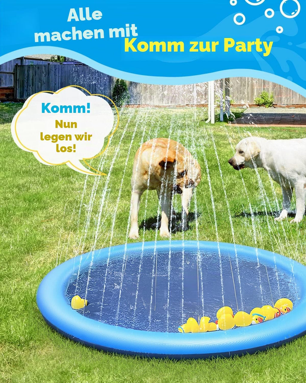 Peteast faltbarer Hundepool 51inch-87inch rutschfest 0,58 mm