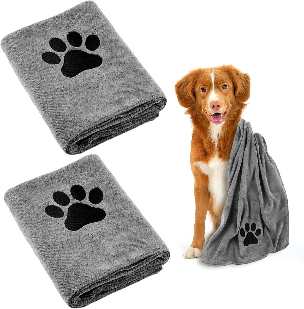 Hundehandtuch Mikrofaser 75x35 cm, 2er Set, extra saugfaehig, 35cm-50cm