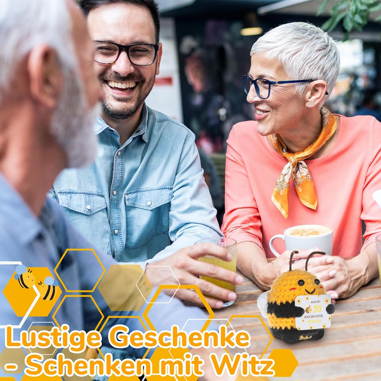 Mutter Geschenke Gluecksbringer Biene Pocket Hug positiv Stoff 1 Stueck