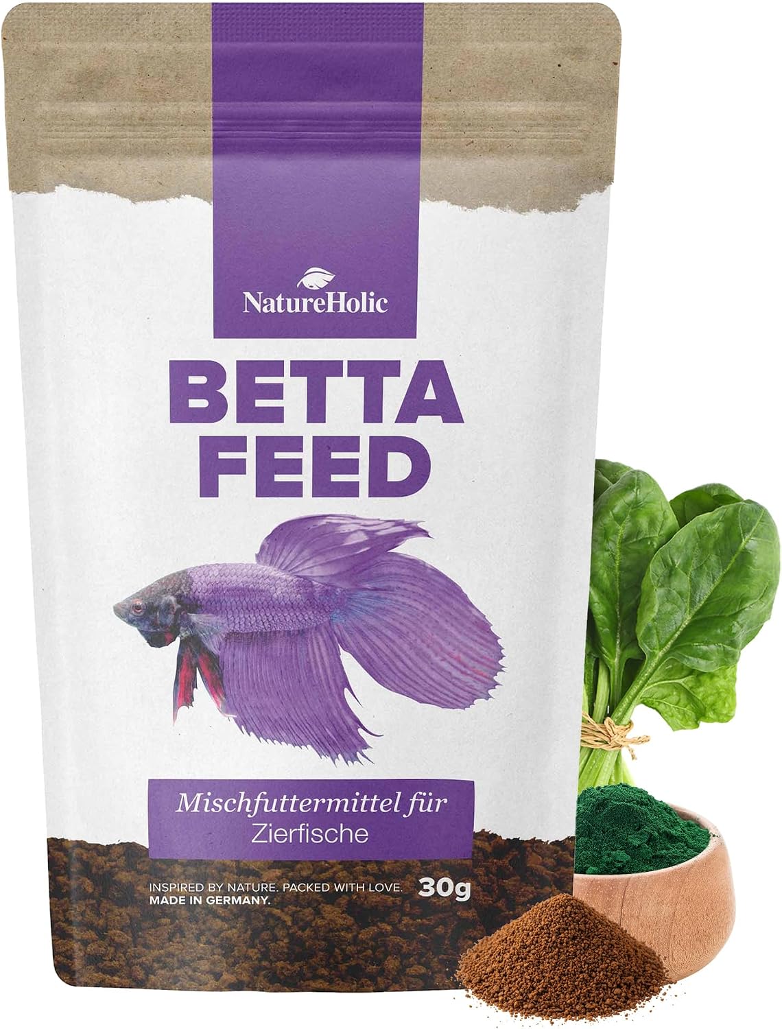 NatureHolic Bettafeed Softgranulat Fischfutter 50 ml fuer Kampffisch Betta splend