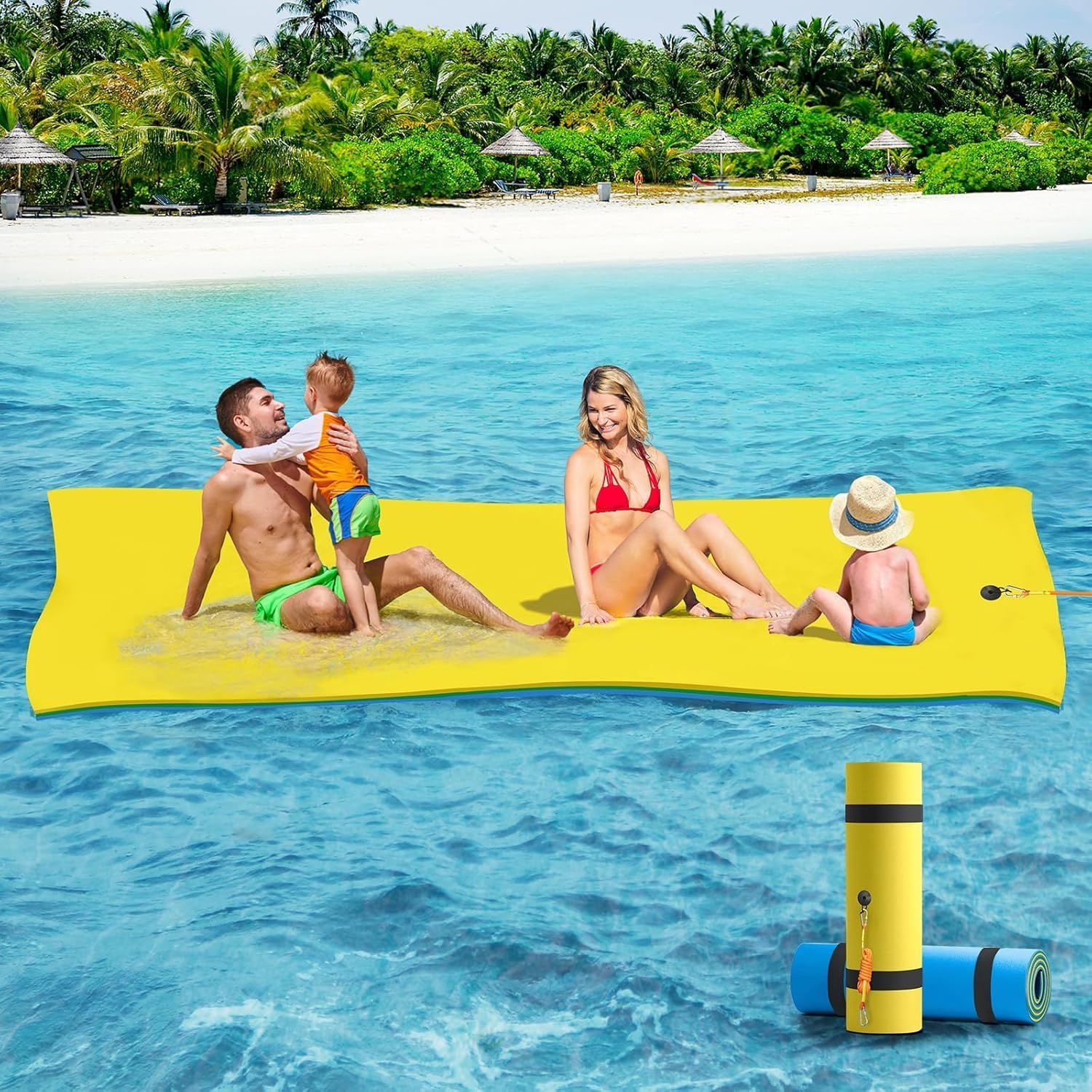 CTSC Floating Mat Schwimminsel 3-lagig XPE Schaum Wassermatte See Pool Strand