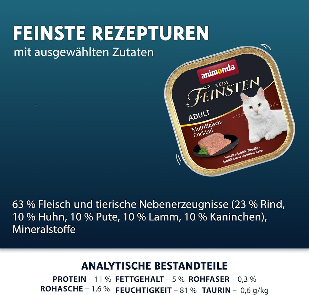 animonda Vom Feinsten Adult Gefluegel+Kalb Katzenfutter 32x100g, verschiedene Sor