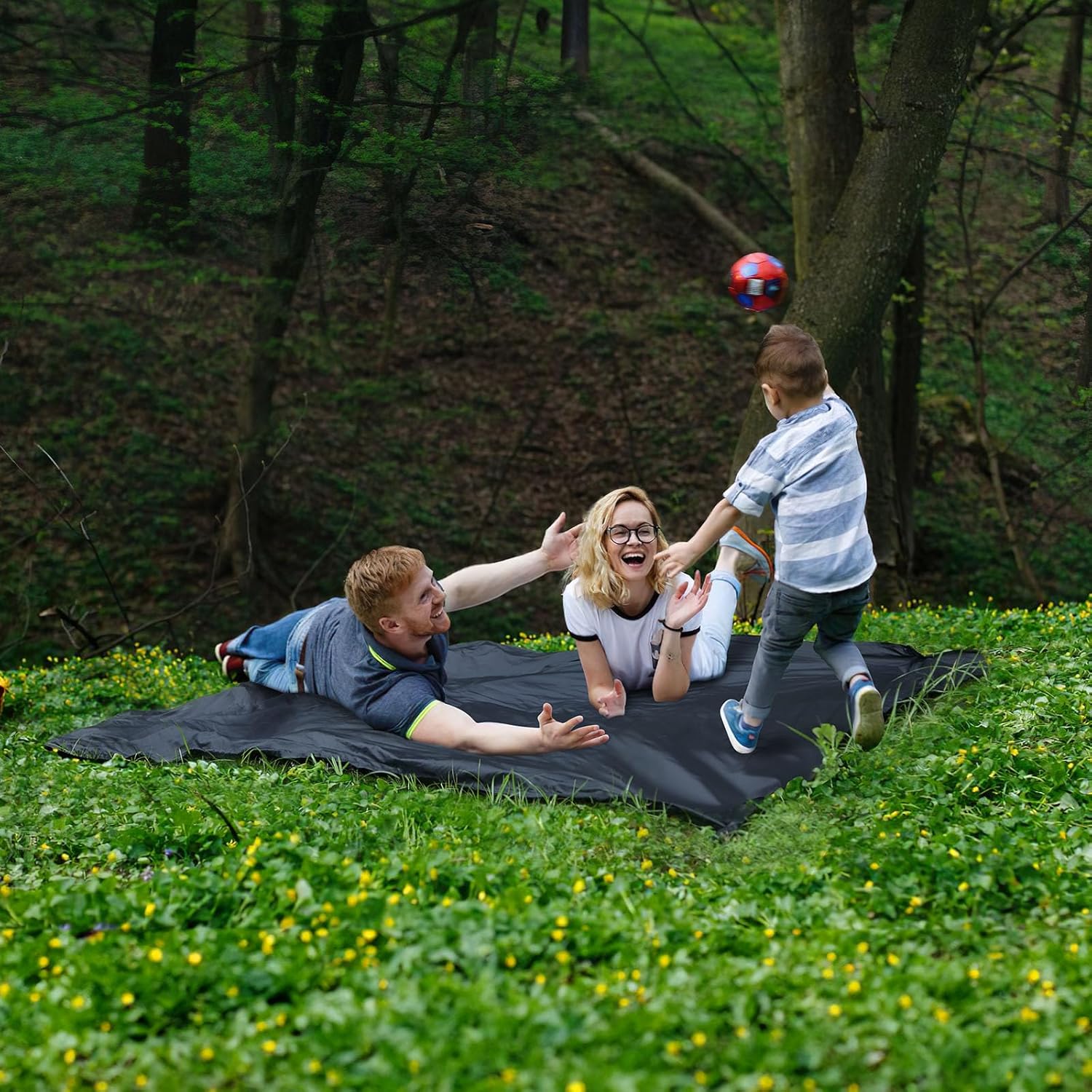 Siegvoll Picknickdecke 110cm-180cm schwarz ultraleicht fuer Personen