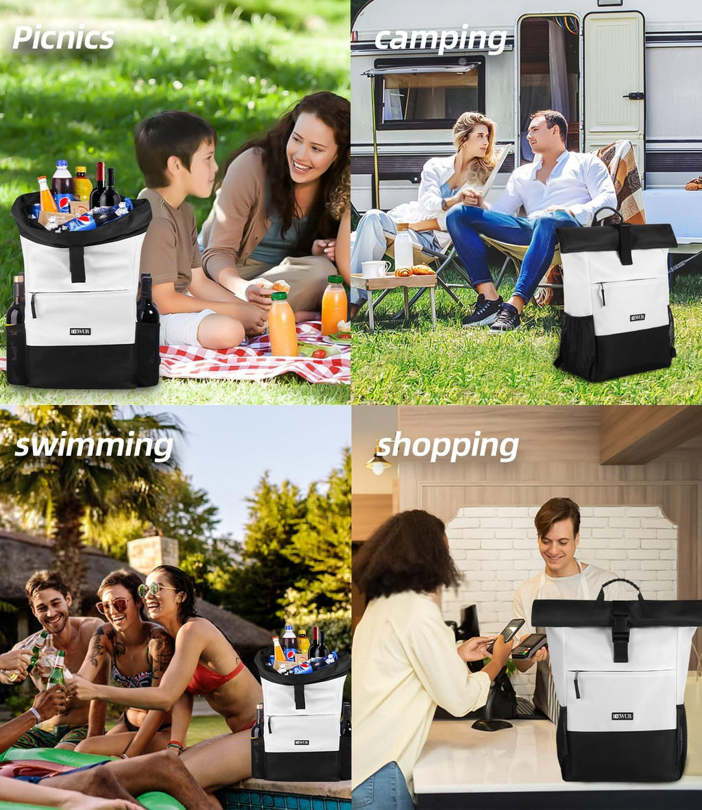 DEWUR Thermo Kuehlrucksack wasserdicht mit Flaschenoeffner fuer Picknick