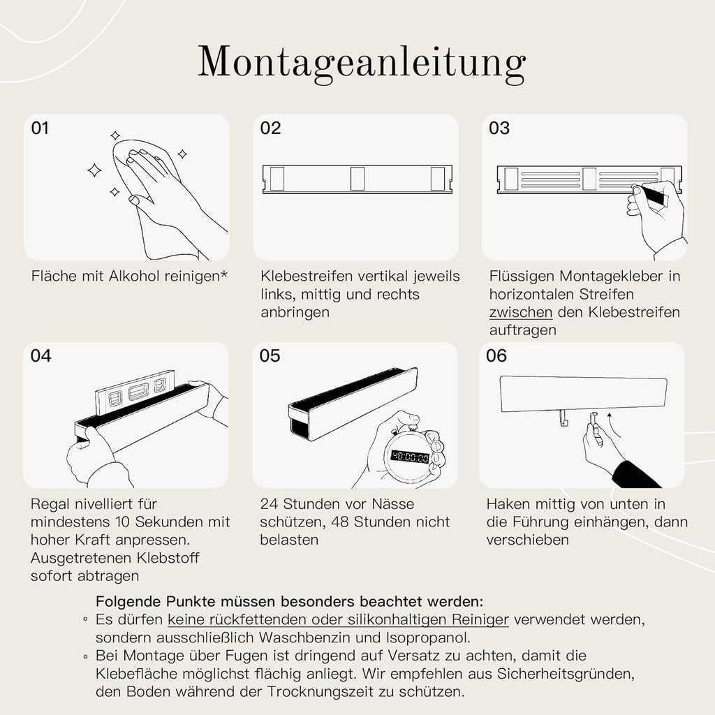 Duschablage selbstklebend 30cm-42cm Badregal ohne Bohren schwarz 42 cm