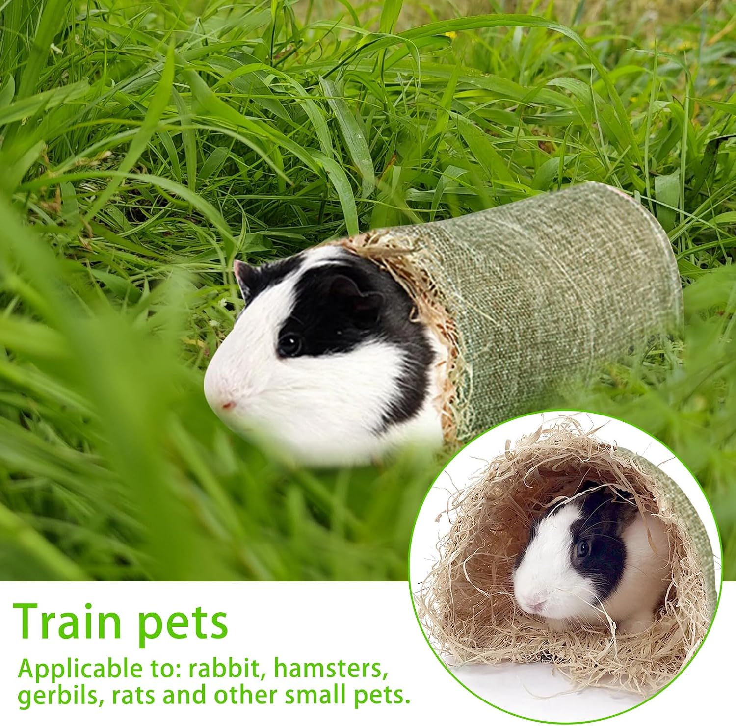 Kaninchen Tunnel Meerschweinchen Hamster Spieltunnel Kleintier Zubehör Grün